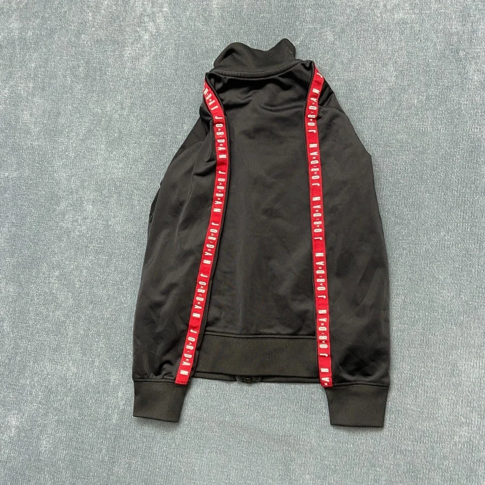 Air Jordan Tape Poly Jackets Unisex Kids M 5-6y Black Jumpman Logo Long Sleeve